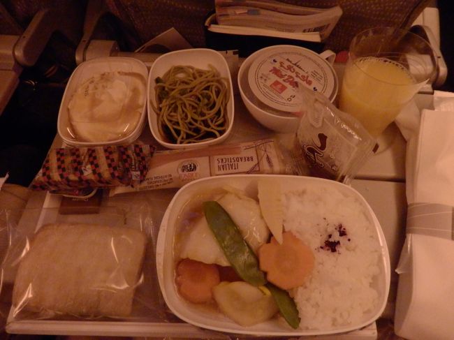 1枚も載せていなかった機内食ｗｗ<br />ドバイ⇒羽田間の最後の食事。<br />エミレーツは本当に機内食のクオリティが高く、どれも満足しました！