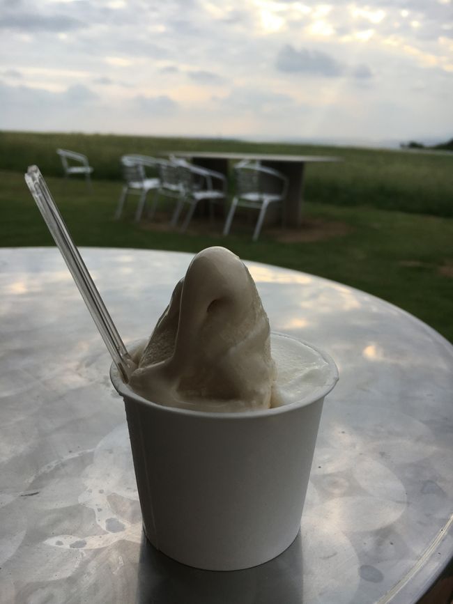 そして西海岸まで移動して　ミルミルでジェラート<br />ミルクと黒糖のハーフ＆ハーフです。