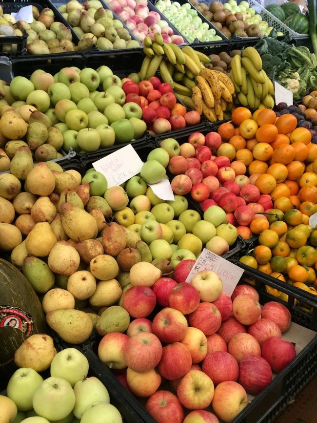 たくさんの果物や魚、肉がありました。