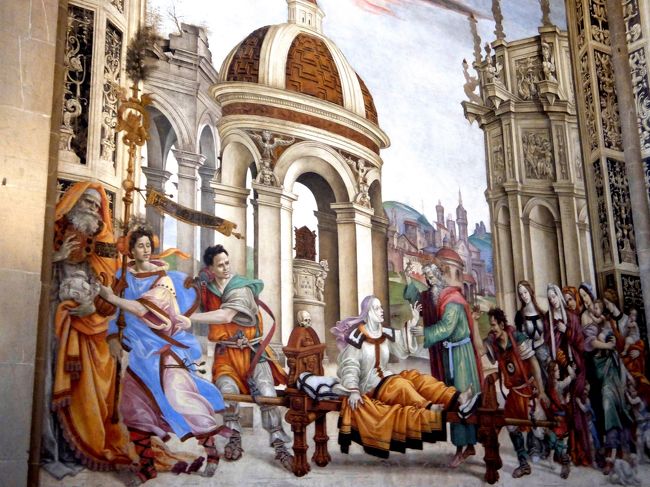 「聖ヨハネ伝　ドルシアナの蘇生」<br /><br />聖ヨハネとはキリストの一番若い弟子でキリストに一番かわいがられていました。<br />よって普通は美青年あるいは美少年として描かれるのですが、この絵ではすでに老年になっています。