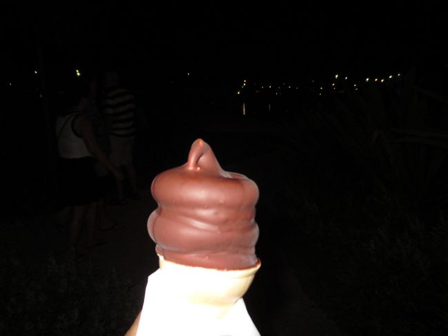 チョコレートデップのソフトクリーム。写真だとまるでう○こですね。