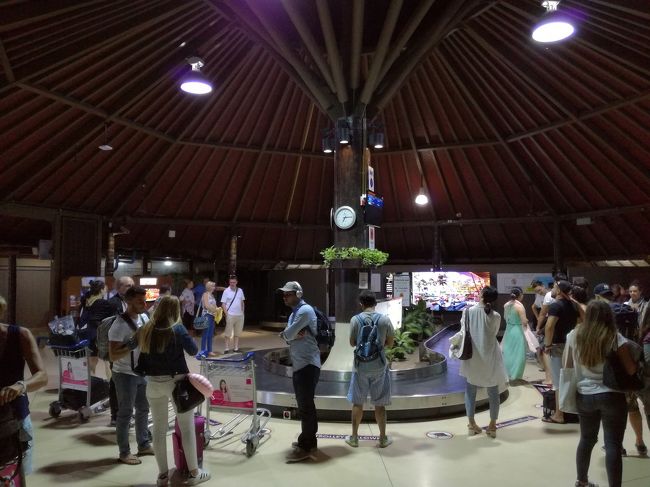 荷物を受け取ります。<br />小さい空港なのに荷物が出てくるのが遅いよ。