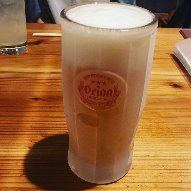 キンキンに冷えたオリオンビール。<br />最高です！