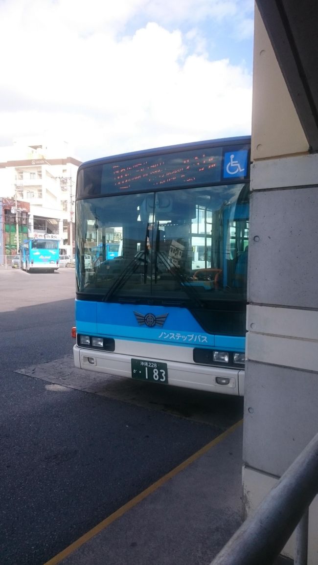 石垣市の中心部にはバスで約45分ほどかかります。<br /><br /><br />中心部直通のバスは中心部まで500円。<br /><br />ホテルなどいろいろ経由するバスは中心部まで540円です。<br /><br /><br />行きはぐるぐる回る540円のほうを選びました。