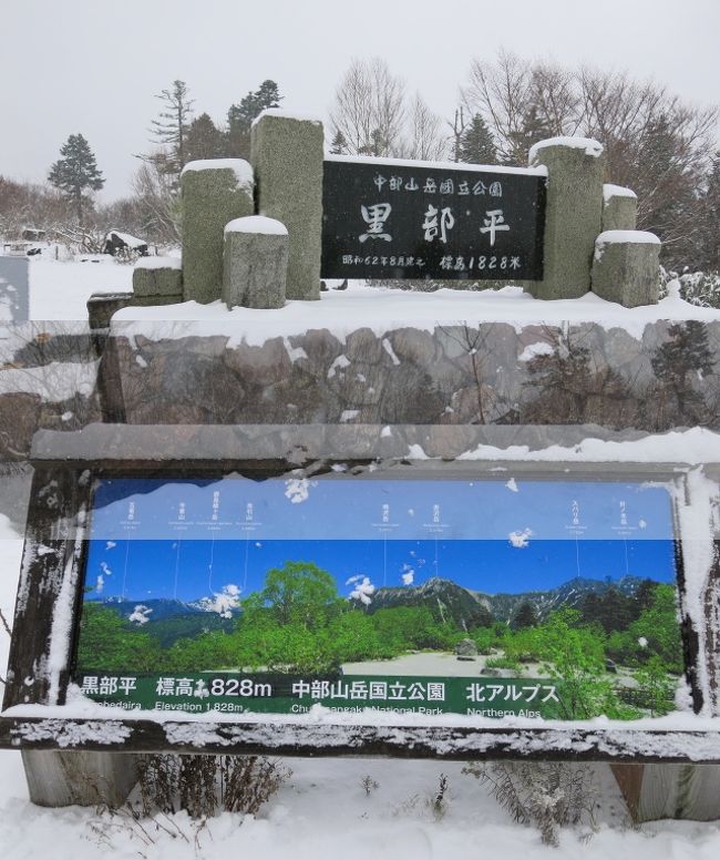 真作/古谷一晁/雪中立山美女平図/立山連峰図/横物/雪景/掛軸
