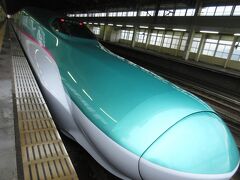 仙台駅から一ノ関まで、東北新幹線で。
自由席があると思っていましたが
東北新幹線は全席指定席だったのですね。

緑のボディの はやぶさ101号 盛岡行きです。
これってもしや、北海道新幹線か？！