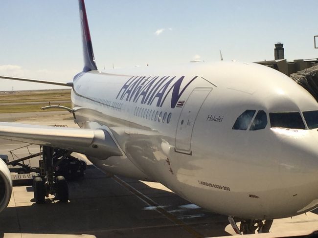 私たちが搭乗するエアーです.<br /><br />名前は【Ｈokulei】です。<br /><br />ハワイアンには1機1機に名前があるようです。