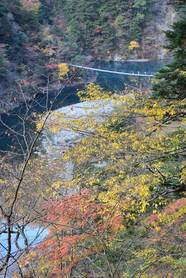 寸又峡に架かる「夢の吊橋」<br />