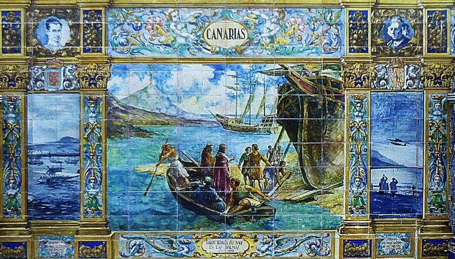 超特価SALE開催！ スペイン スペイン広場のタイル画、セビリア』セビリア(スペイン 絵画