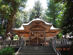 次に、大子町の近津神社（７０７年創建）を詣でました。

旅先では地元の神社に詣でるのを常としています。

左側に杉の巨木があります。