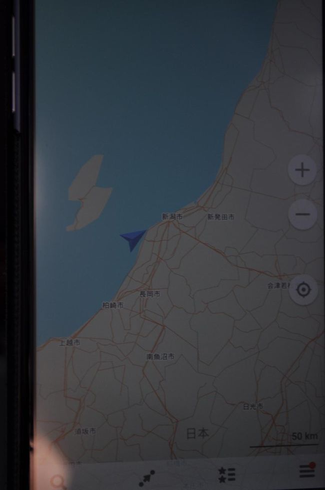 　新潟市上空に差し掛かりました。
