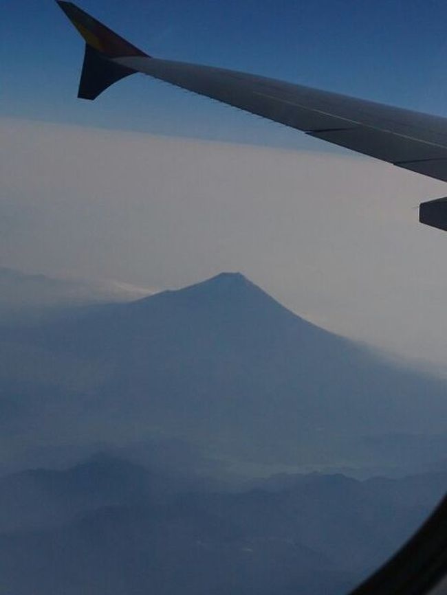 飛び立つとき　機体が大きいためか　長く助走を付けてヨイショって感じで離陸します。怖い・・・<br />運行中は　とても静か。ハイブリッドカーに乗っている感じ。<br />富士山も見えました！
