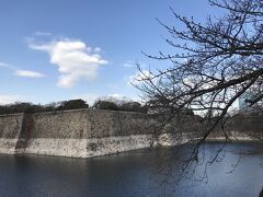 そのまま北上すると、到着しました大阪城
私、初大阪城です！
城内の公園の広いこと広いこと
お堀も大きい！かっこいい！