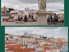 「ポルタス・ド・ソル広場」にて

（写真上）広場に建つ、リスボンの守護聖人「サン・ヴィセンテ像」
　　　　　
　　　　　頭に鳥が止まってるんですけど～(´艸｀*)

（写真下）「ポルタス・ド・ソル広場」からの眺望