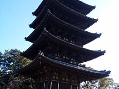 反り立つ屋根が堪りません。

奈良駅周辺や奈良公園は月曜日でも大賑わいでしたが、お寺に入りましたらシンと静まり、たっぷり塔を堪能できました。