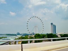 車は渋滞に巻き込まれる事なくすいすいと市内へ。
左手前方にはシンガポール・フライヤーが見えてまいりました。
そしてその後ろには…