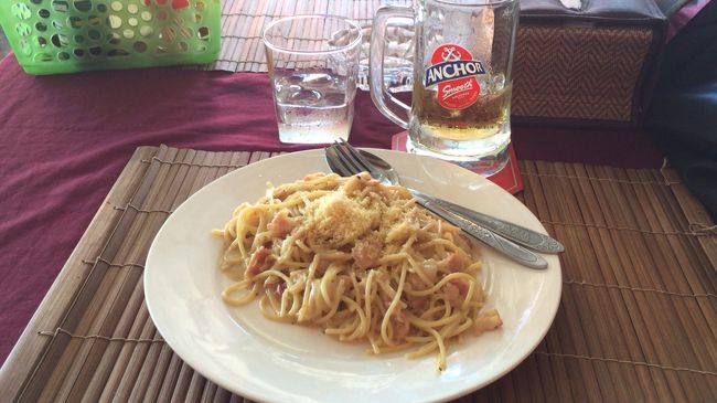 パスタも一応注文。これも安く。なんと、2.5ドル。