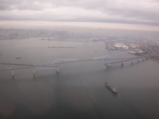 東京ゲートブリッジ上空を通過します。