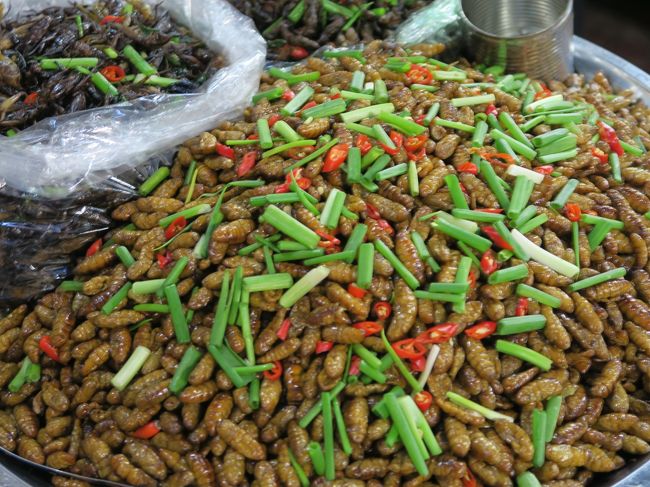 一見美味そうかと思いきや、ここはやはり東南アジア。<br />よーく見ると日本人が好むような食材とはちと違う。