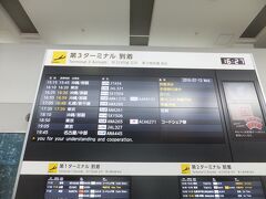 飛行機は約10分遅れで到着しました。