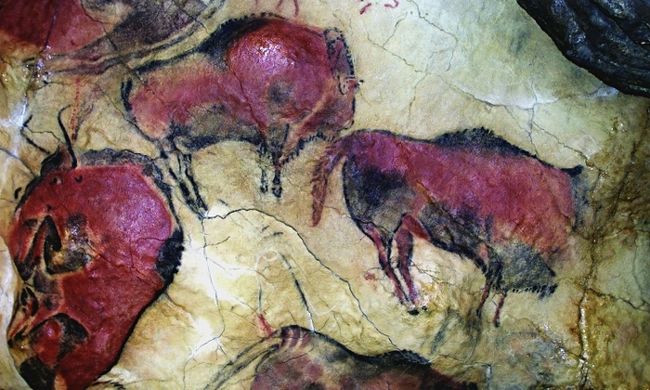 絵画 アルタミラの洞窟　GRAN CIERVA サンティジャーナ・デル・マルのアルタミラの洞窟。先史時代と