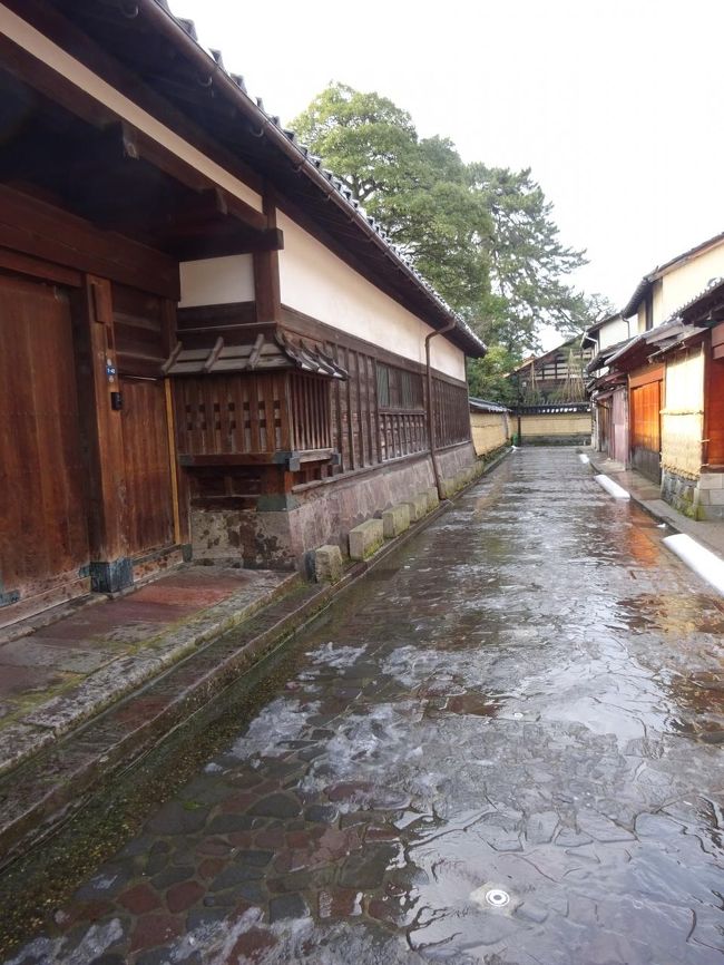 雨はやんで。濡れた石畳の路地が美しい。