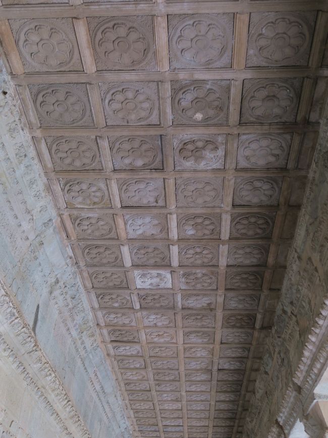 南面東側は天井に4列の花状紋が並んでいる。