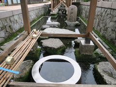 大野にはいたるところで水が湧いています。城主の御用水と使われていた御清水（おしょうず）。名水百選に選ばれています。少々寒かったですが、ごくごく飲みました。