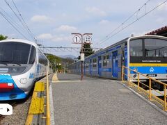 河口湖駅からは富士急に乗車。
２つとなり駅の富士山駅で下車する。