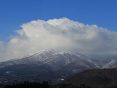 安達太良ＳＡから見た安達太良山