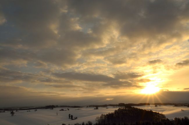 空が赤く染まります。