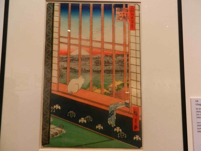去年、ジヴェルニーのモネの家で見た猫の浮世絵に再会。<br /><br />歌川広重　浅草田甫酉の町詣。<br /><br />ミュージアムショップにノートがあったので買いました。3ユーロでした。