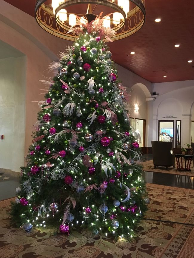 クリスマス前だからホテルの中にツリーがありました。