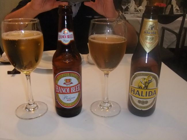 ビールで乾杯。