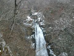 【秋保大滝】
名取川上流部において落差５５ｍ、幅６ｍで流れ落ちる滝。
国の名勝にも指定されていて『日本三大瀑布』の他にも『日本の滝百選』
にも選ばれています。

もっと雪があると、白とグレーだけの景色になって水墨画みたいに見えるのかな。
さらにもっと寒くなると滝が凍るみたい。