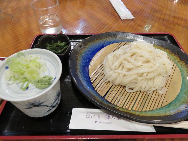 夕ごはんは、稲庭うどん。<br />三大うどんの１つです。<br />麺が細いけれど、コシがありました。<br />結構好きな食感です。