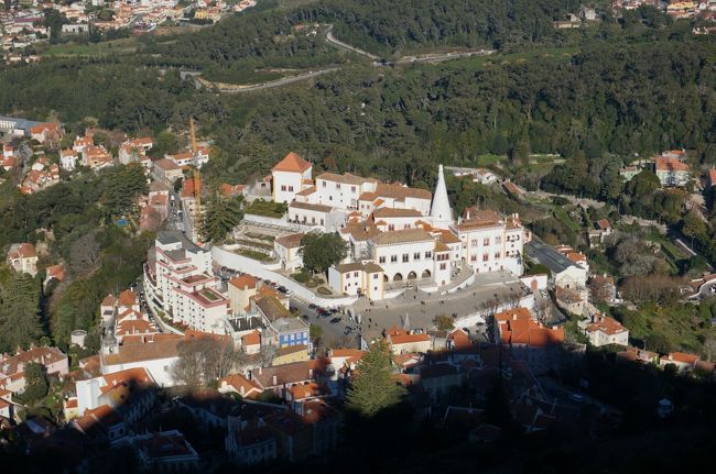 城跡からは王宮(とんがり帽子の屋根がある建物)もよく見えました。
