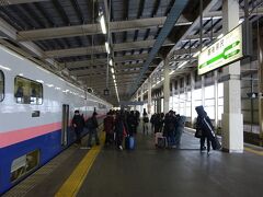 そしてすぐに越後湯沢駅に到着。
結構多くの客が降りる。
そのほとんどがスキー客と見た。