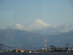 甲府駅の隣の竜王駅で途中下車。
駅舎から富士山が見えました。南アルプスや八ヶ岳も見えますが、夕方の時間帯は逆光。