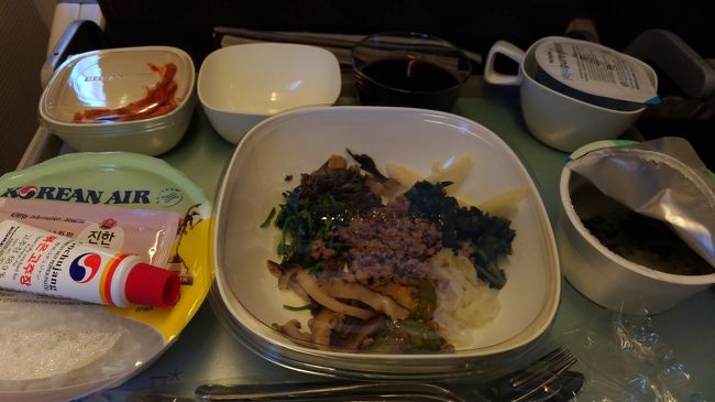 これが有名なビビンバ。前回のダナンの時は食べられなかったので期待したけど・・・まぁまぁ？