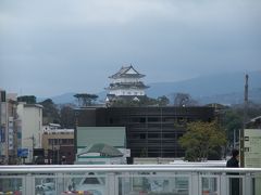 駅から小田原城が見えます。情報によると徒歩10分とのこと。