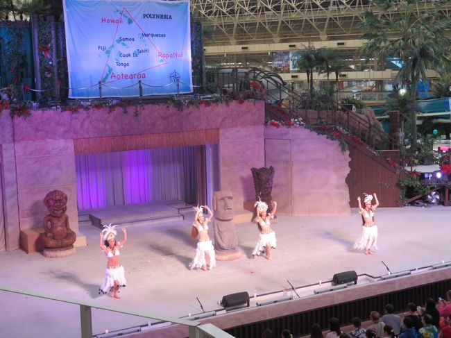 帰りのバスの集合時間が2時40分。それまでの時間、またまたステージで昼の部のショーを前半だけ見て、ホテルに戻り荷物をピックアップ。トイレで冬の服装に着替え、アロハやサンダルやタオルを返却して、帰路につきました。帰りもスムーズで東京駅に着いたのはまだ6時前でした。<br /><br />-----<br /><br />私なりにまとめさせていただきますと、<br /><br />・フラガールのショーは予約すること(できればSS席)をおすすめします。<br />・モノリスタワーに宿泊される方は、スプリングパークの温泉に行く時間があるならホテル内の温泉へ。<br />・フラミュージアムは穴場です。ぜひ行ってみてください。<br />・事前に映画フラガールをご覧になっておくことをおすすめします。<br />・モノリスタワーの食事は、まあ普通です。<br />・スタッフさん達はここで働いている喜びが感じられ、概ね好感が持てます。(全施設共通)<br />・生ビールの値段だけは何とかしてほしい。(全施設共通）<br /><br />今回の旅行記は以上となります。<br />