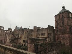 ハイデルベルク城はどこか廃墟のような雰囲気。

さらに天気が良くないので、より荒々しく見える。

あとで調べたら、度重なる戦争で破壊されたみたい。