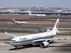 羽田空港に到着して、ディレイやキャンセルがないことを確認！！


チェックインに30分ほど並んで・・・時間があったので、展望デッキへ行ってみたら、ちょうど駐機場に入ってくるところだった。

