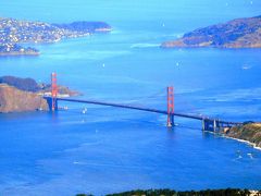 サンフランシスコの金門橋（帰途）。このあと暫くして、飛行機は大揺れ(>_<)