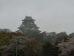 大阪城と桜。
なんかよく見えないね。