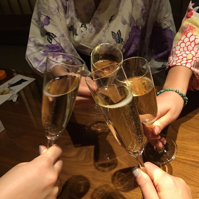 シャンパンで乾杯