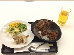 ３月２６日（日）１日目
成田空港第２ターミナル　JALサクララウンジで夕食を軽く食べる。シャワーの受付を16:30にしたが、１時間待ち。