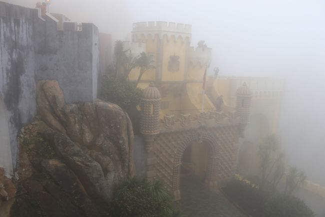 ペーナ宮殿が岩の上に建っているらしく、写真左側を見てもらうとそれが良く分かると思います。<br />岩がむきだしでしょ？