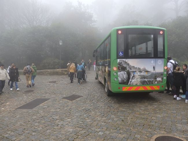 このバスに乗って、ペーナ宮殿まで向かいます。<br />小さなバスなので、乗れる人数は少ないです。<br />お客さんが多いと、次の便まで待つ事も覚悟しておいて下さい。<br />私達はギリギリ乗せてもらえました。